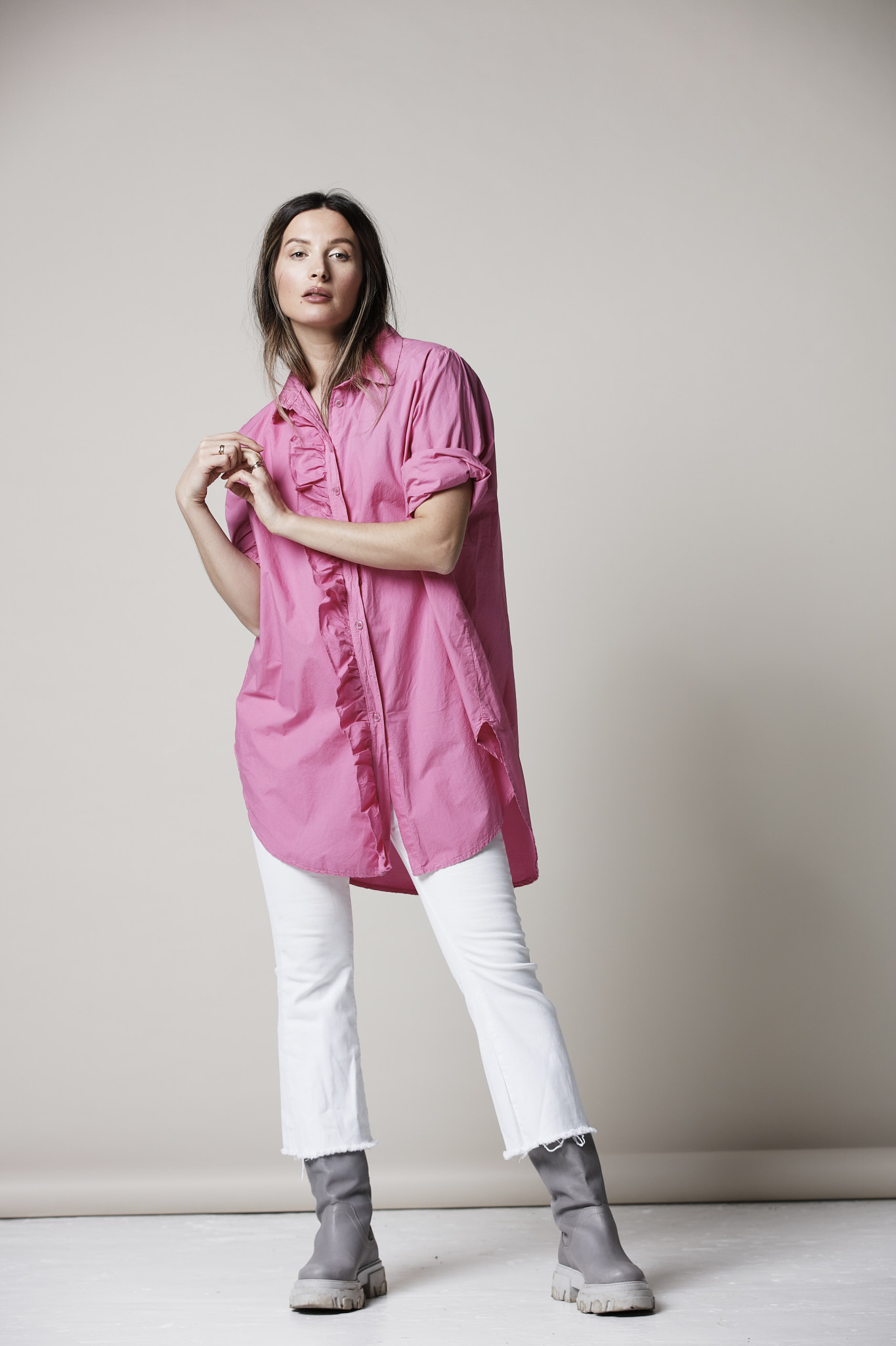 GIRLFRIEND LONG SHIRT BUBBLEGUM