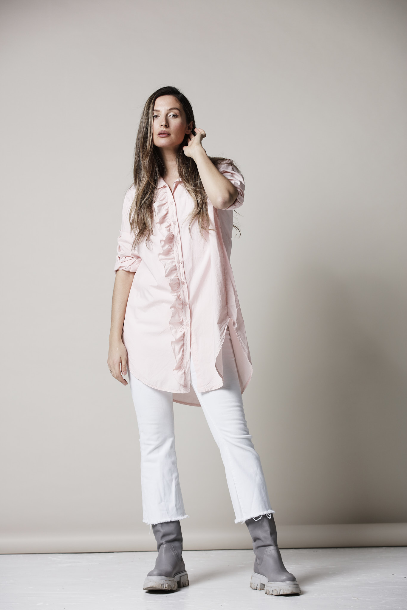 GIRLFRIEND LONG SHIRT LIGHT ROSE - Image 4