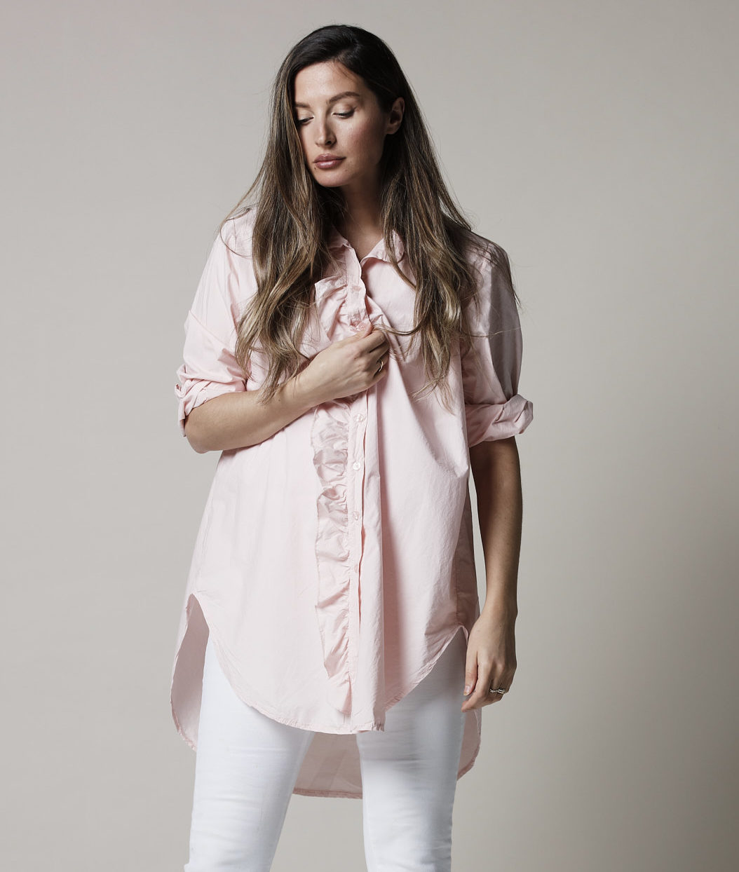 GIRLFRIEND LONG SHIRT LIGHT ROSE - Image 2