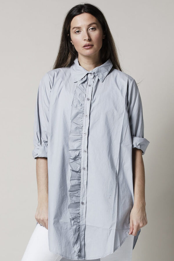 GIRLFRIEND LONG SHIRT SILVER GREY