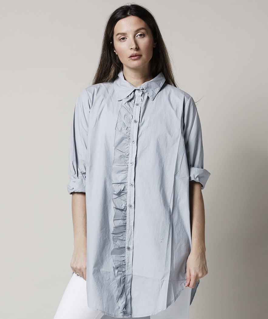 GIRLFRIEND LONG SHIRT SILVER GREY