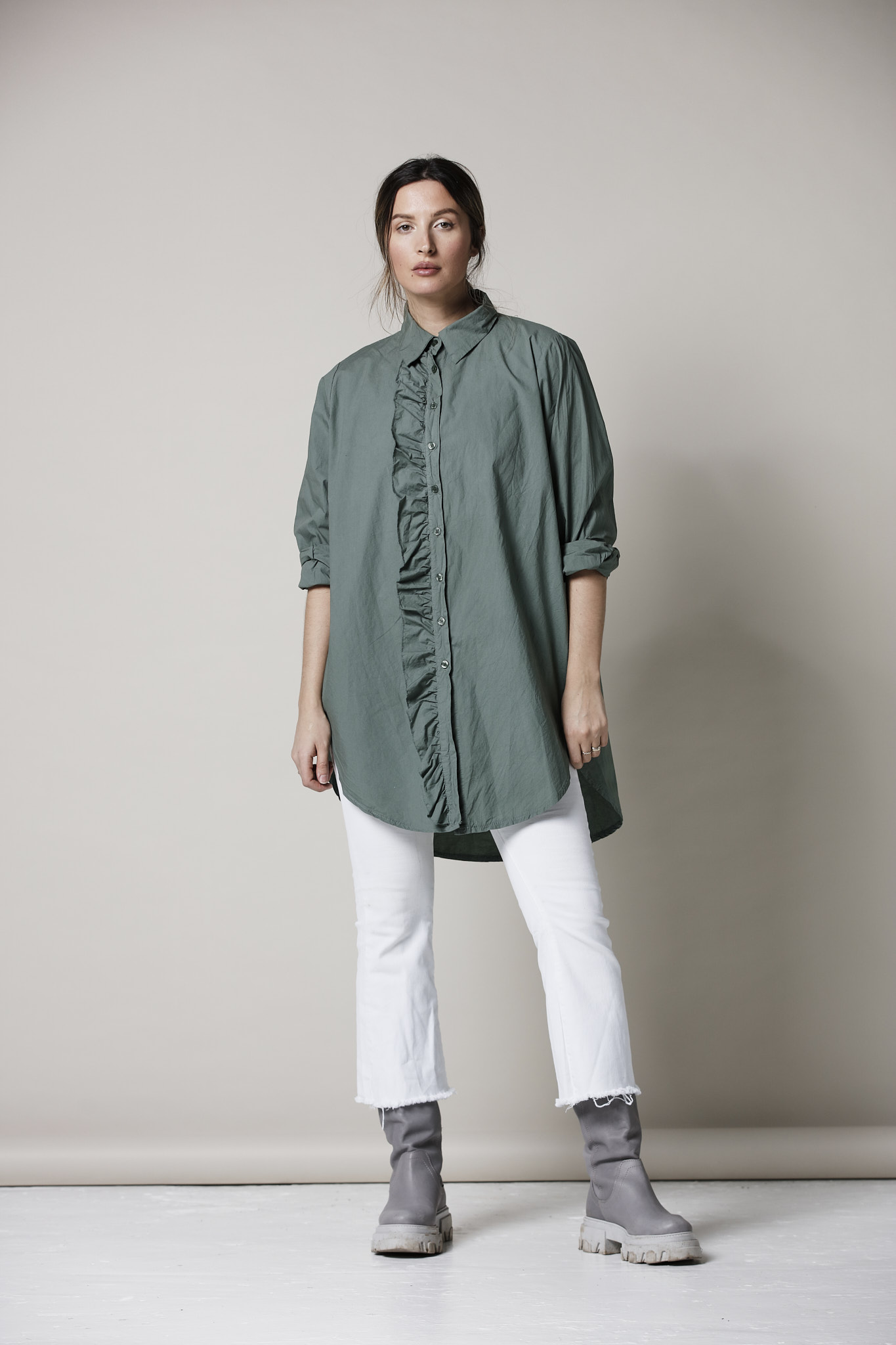 GIRLFRIEND LONG SHIRT ARMY - Image 2