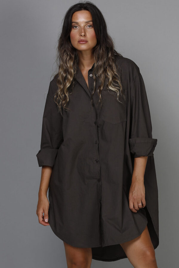 BOYFRIEND LONG SHIRT CHOCOLATE