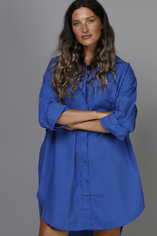 BOYFRIEND LONG SHIRT COBOLT BLUE