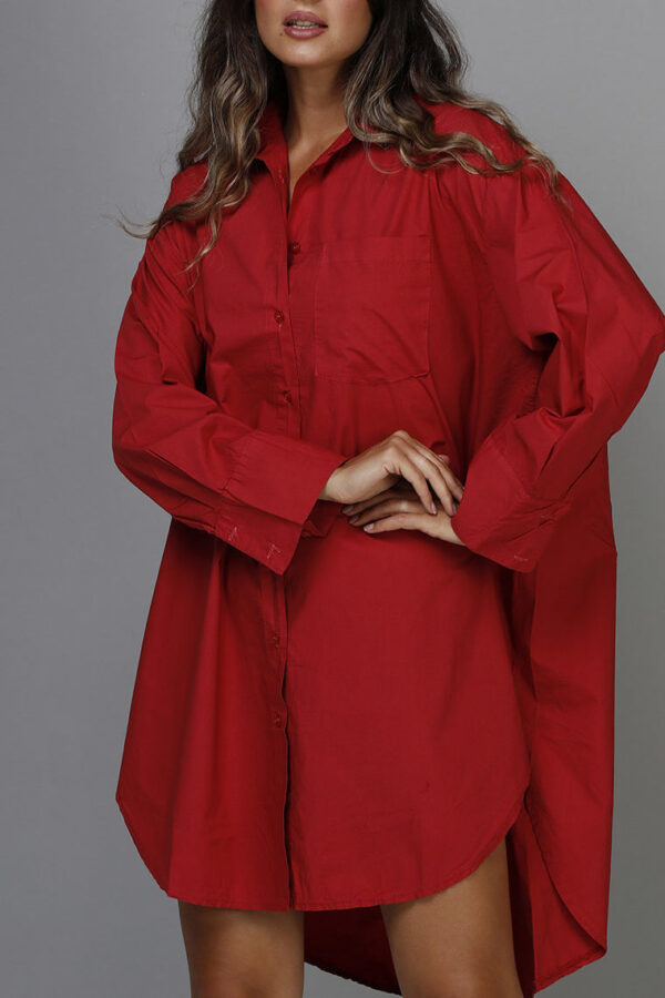 BOYFRIEND LONG SHIRT RED