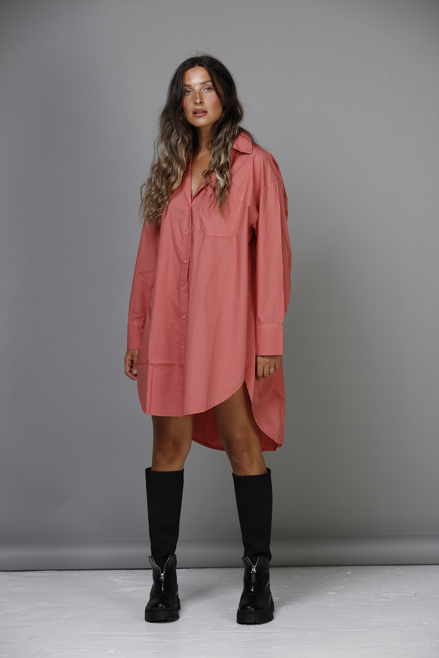 BOYFRIEND LONG SHIRT CORAL - Image 2
