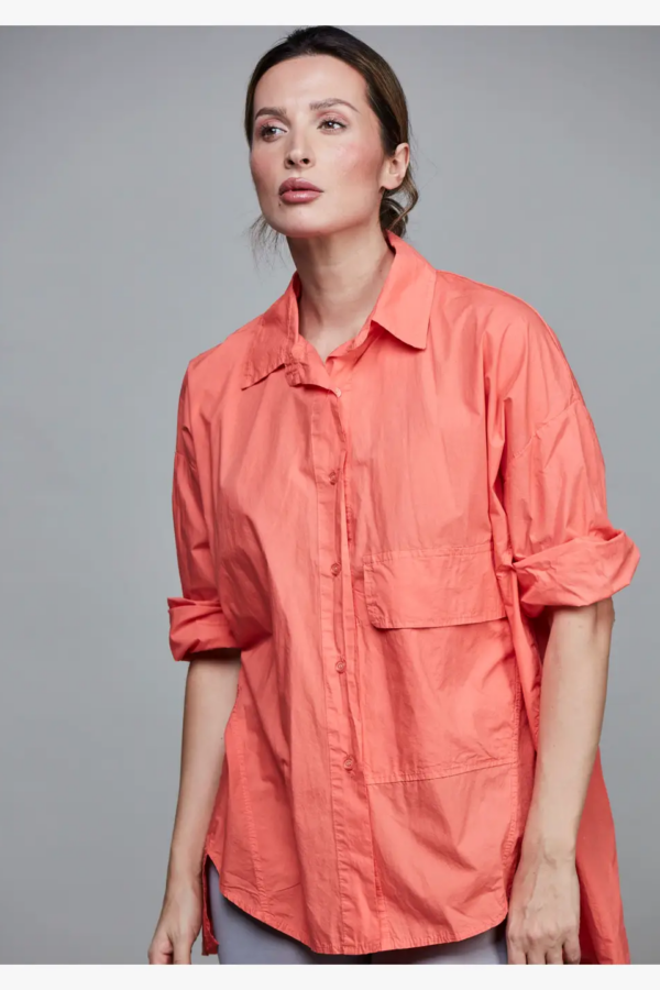 BIG POCKET SHIRT CORAL