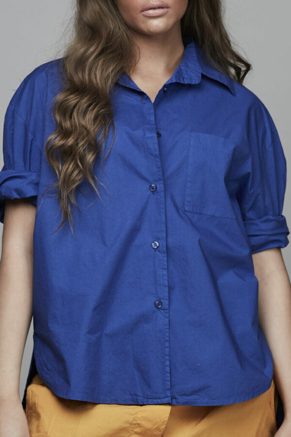 BOYFRIEND SHORT SHIRT COBOLT BLUE