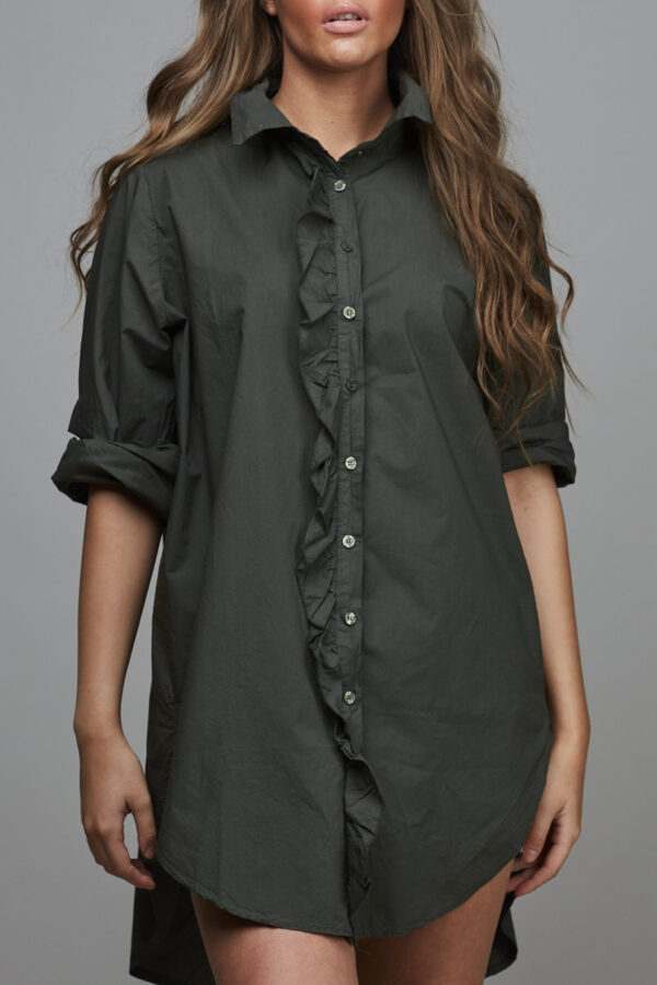 GIRLFRIEND LONG SHIRT DARK ARMY