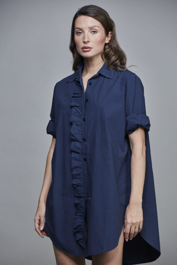GIRLFRIEND LONG SHIRT ROYAL BLUE
