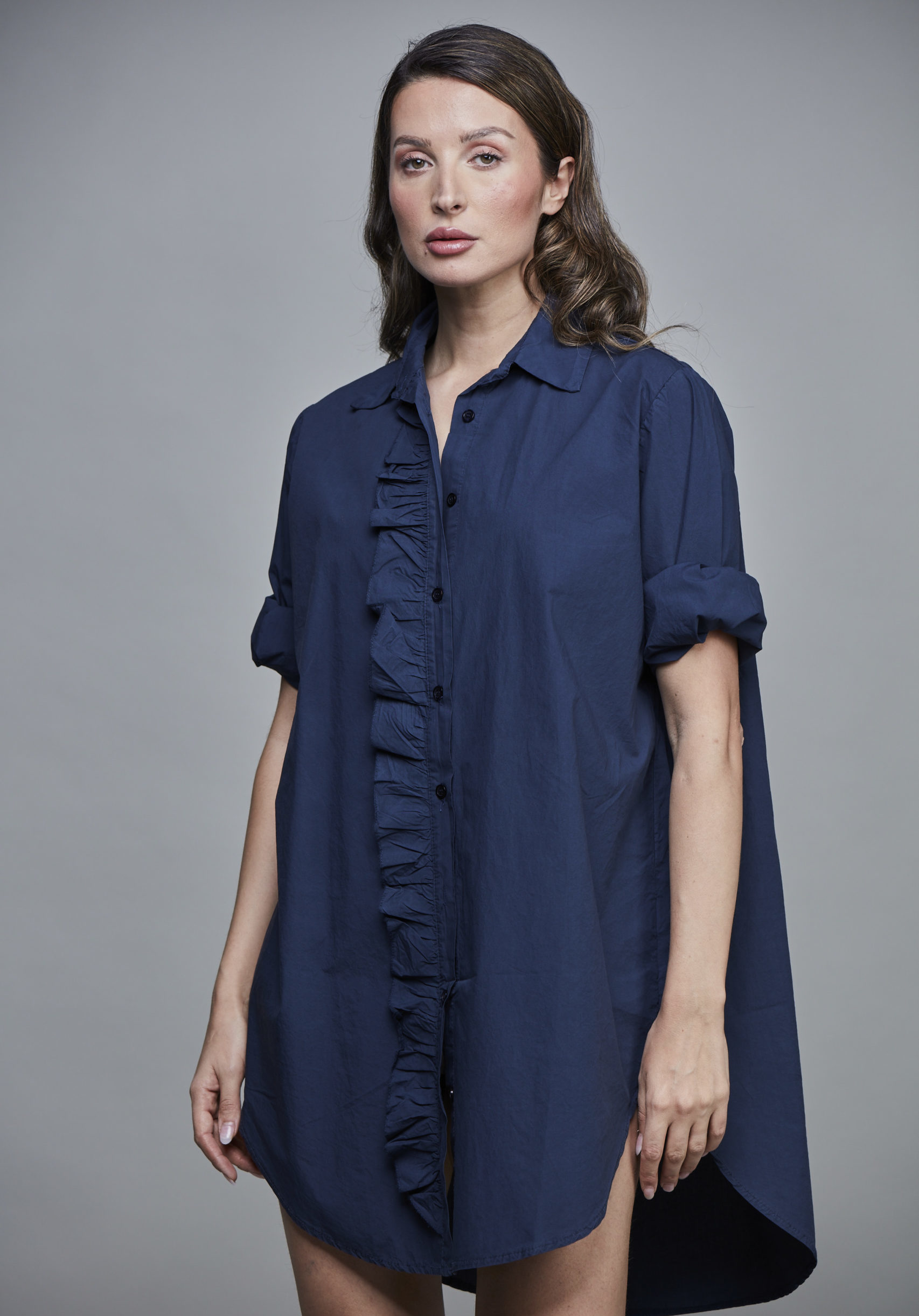 GIRLFRIEND LONG SHIRT ROYAL BLUE