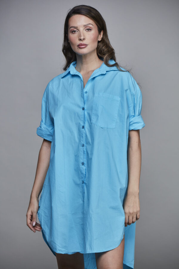 BOYFRIEND LONG SHIRT TURQUOISE