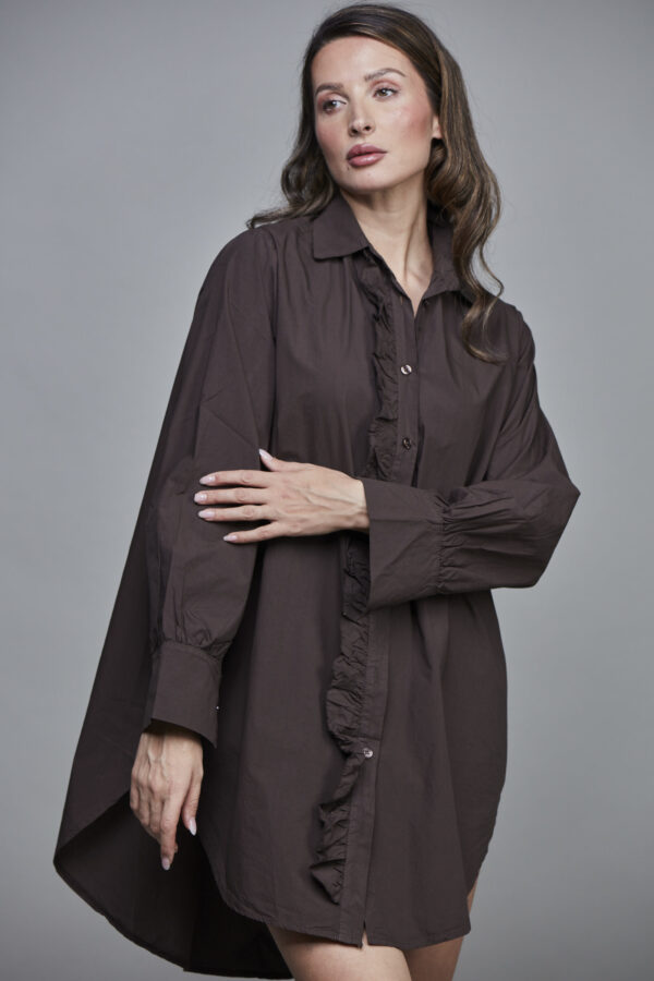 GIRLFRIEND LONG SHIRT CHOCOLATE