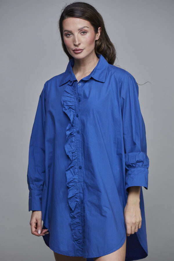 GIRLFRIEND LONG SHIRT COBOLT BLUE