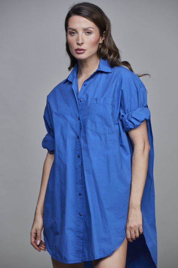 BOYFRIEND LONG SHIRT GREEK BLUE