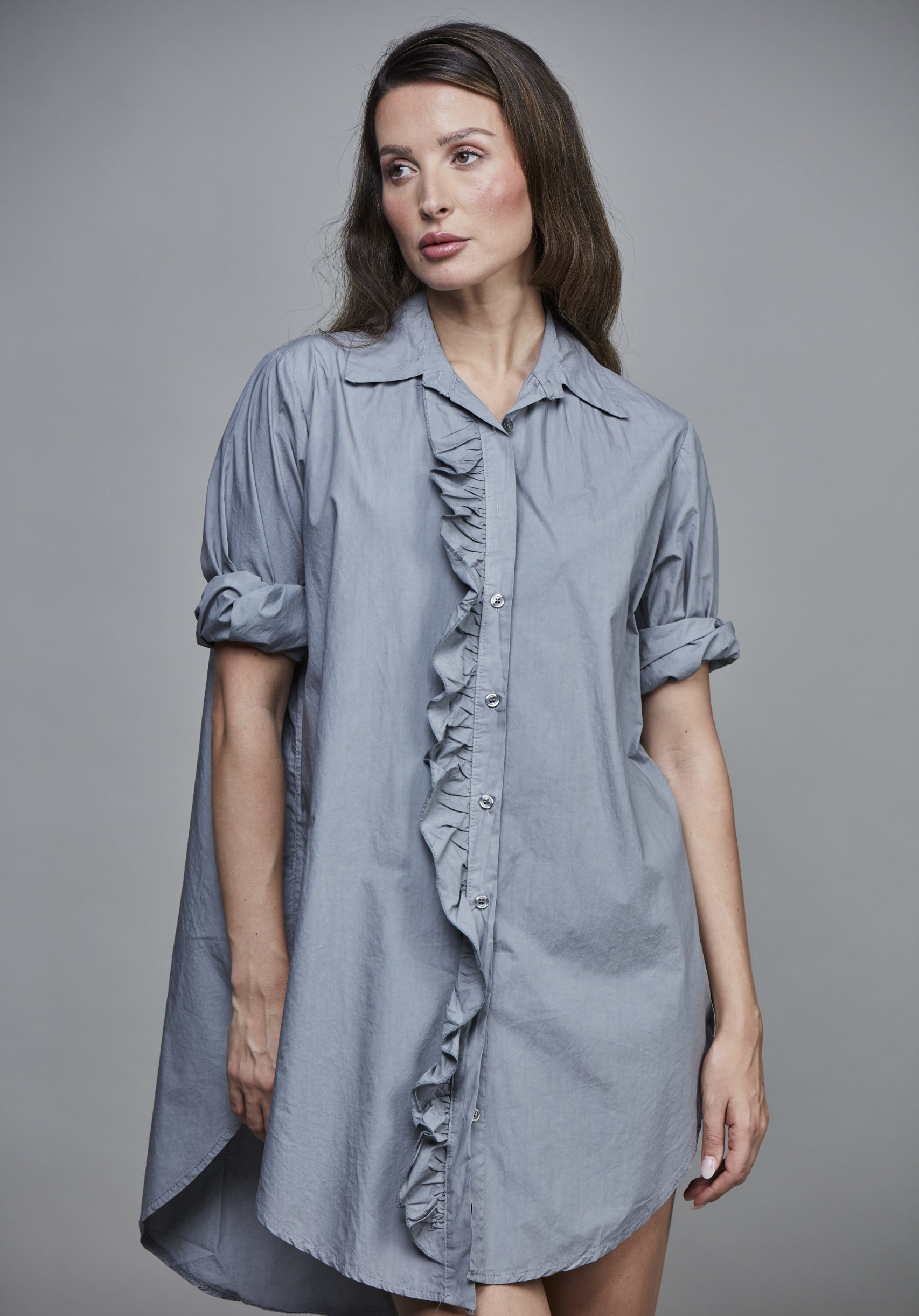 GIRLFRIEND LONG SHIRT GREY