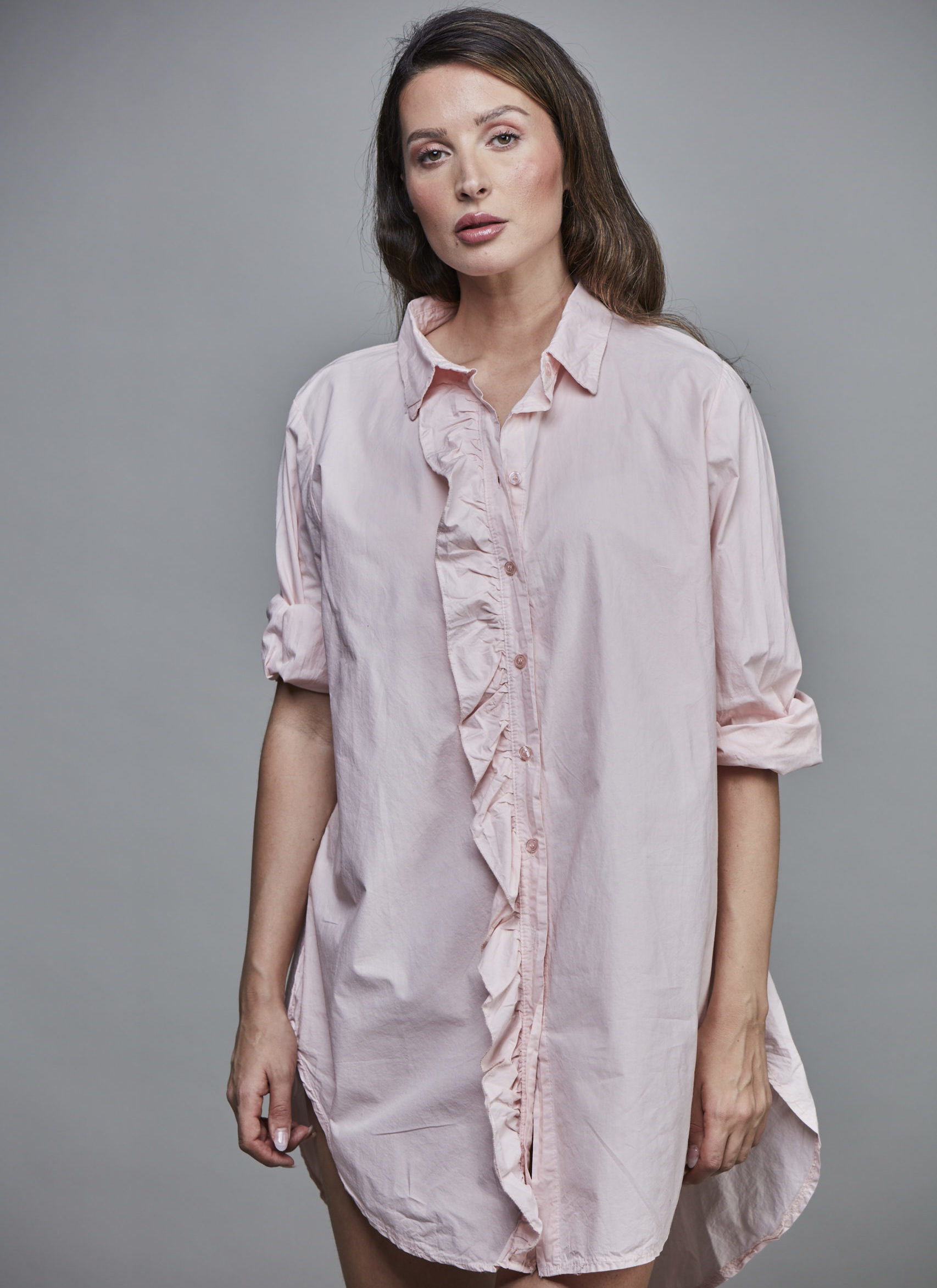 GIRLFRIEND LONG SHIRT LIGHT ROSE