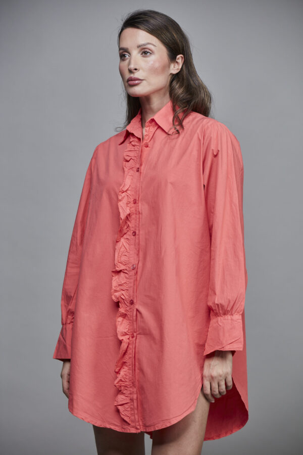 GIRLFRIEND LONG SHIRT CORAL