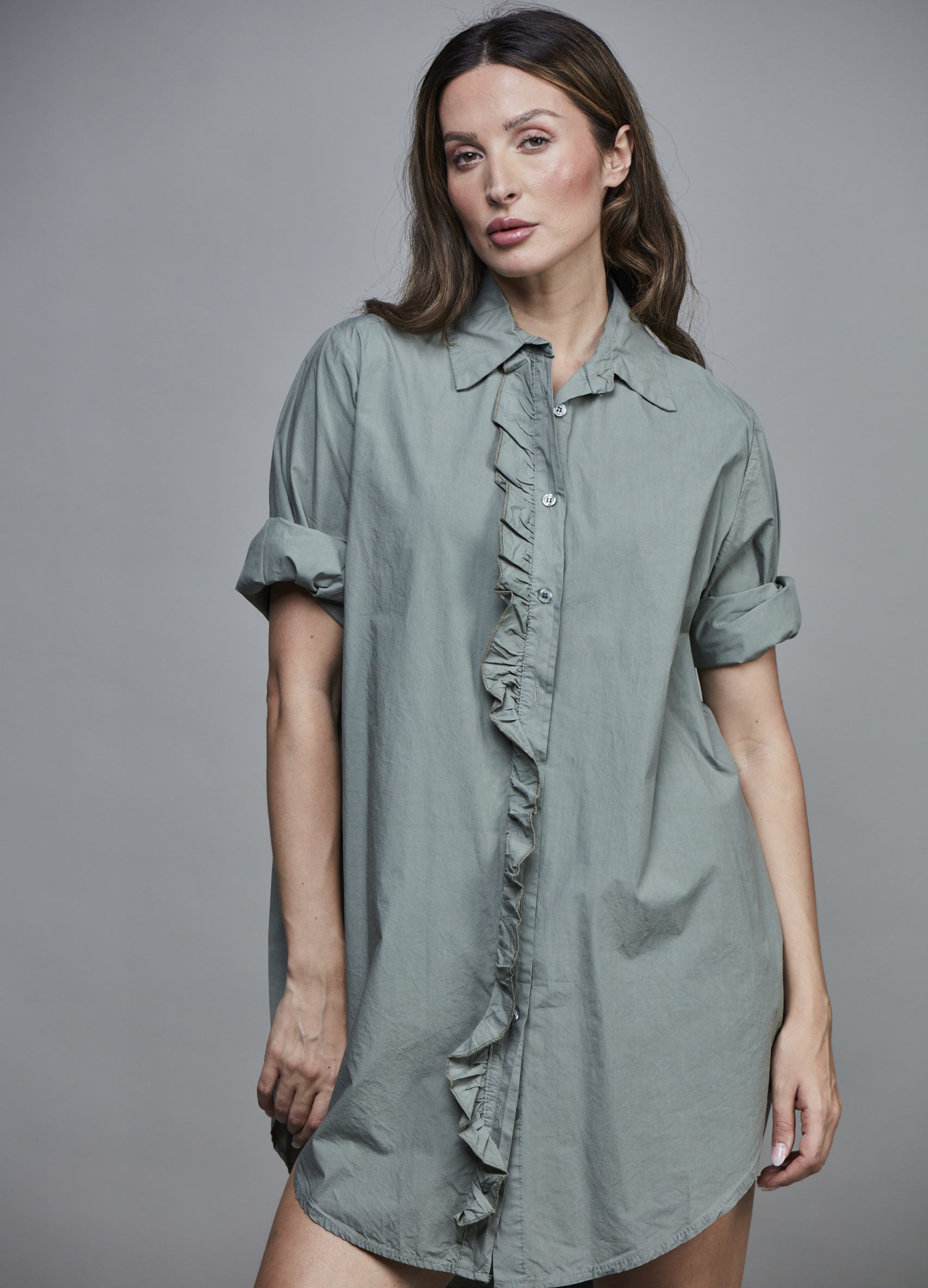 GIRLFRIEND LONG SHIRT ARMY