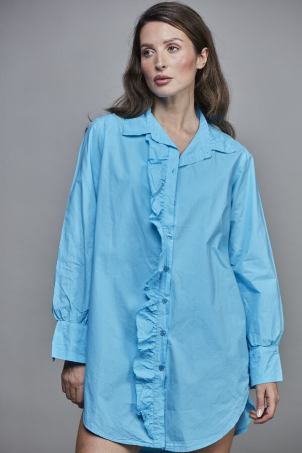GIRLFRIEND LONG SHIRT TURQUOISE