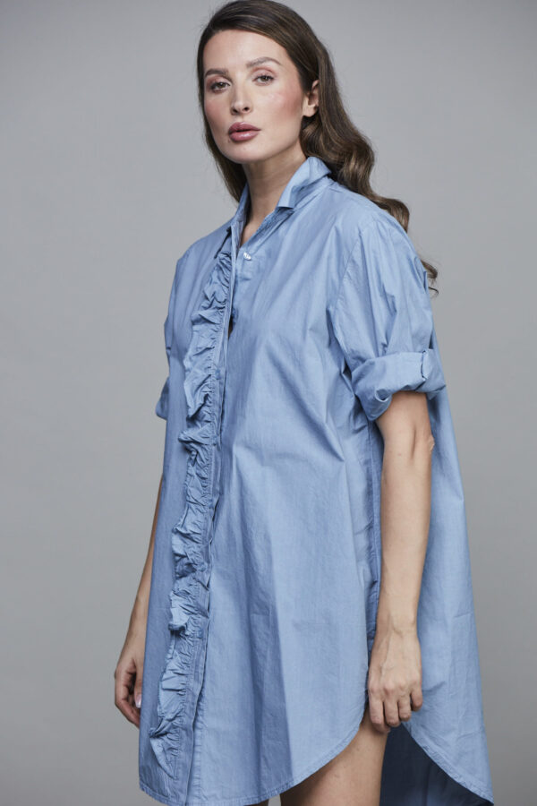 GIRLFRIEND LONG SHIRT DENIM BLUE