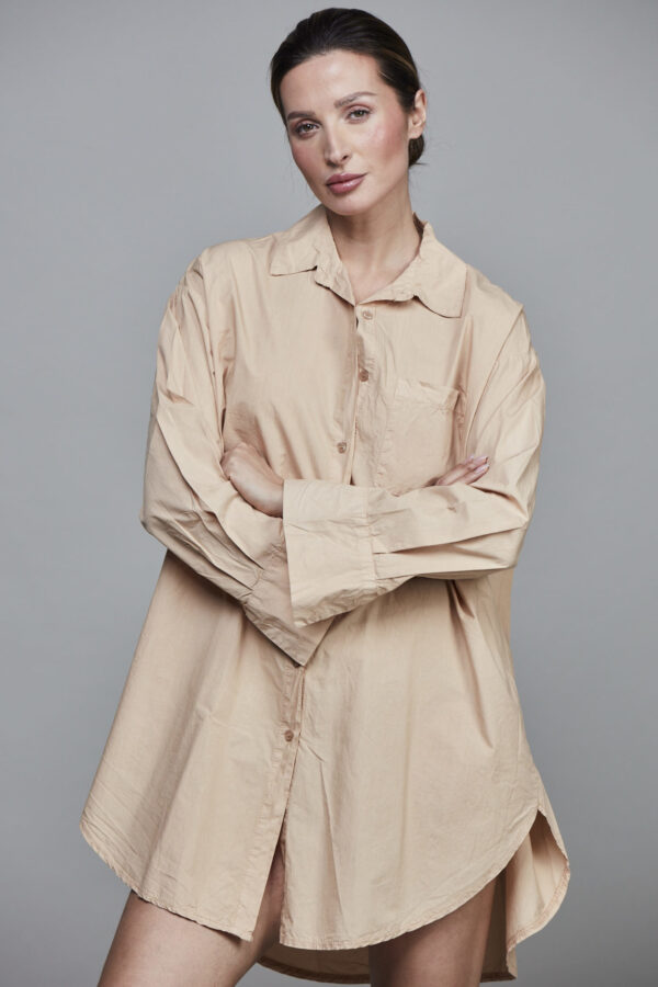 BOYFRIEND LONG SHIRT LATTE