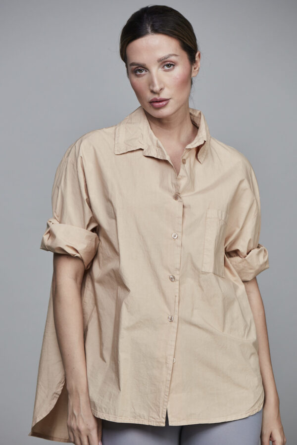 BOYFRIEND SHORT SHIRT LATTE
