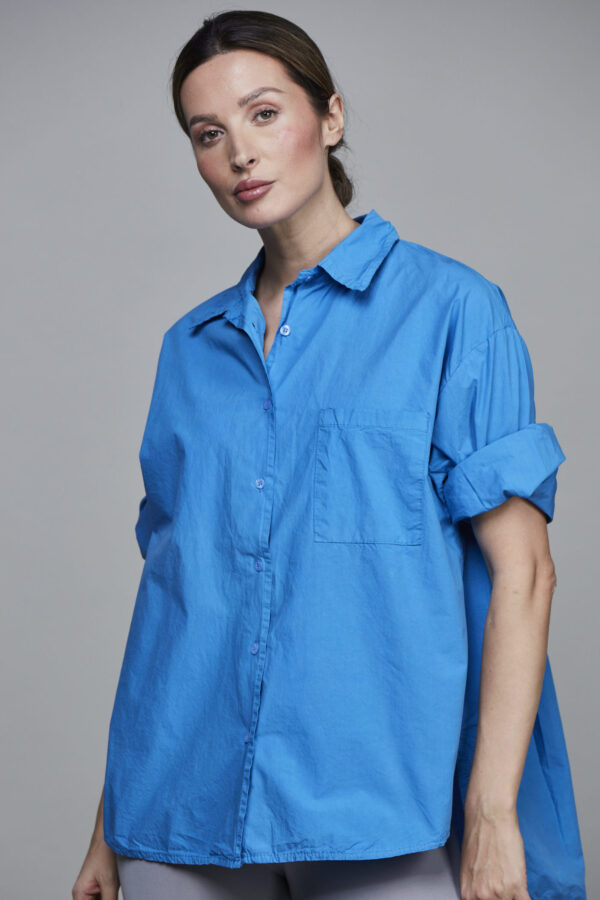 BOYFRIEND SHORT SHIRT GREEK BLUE