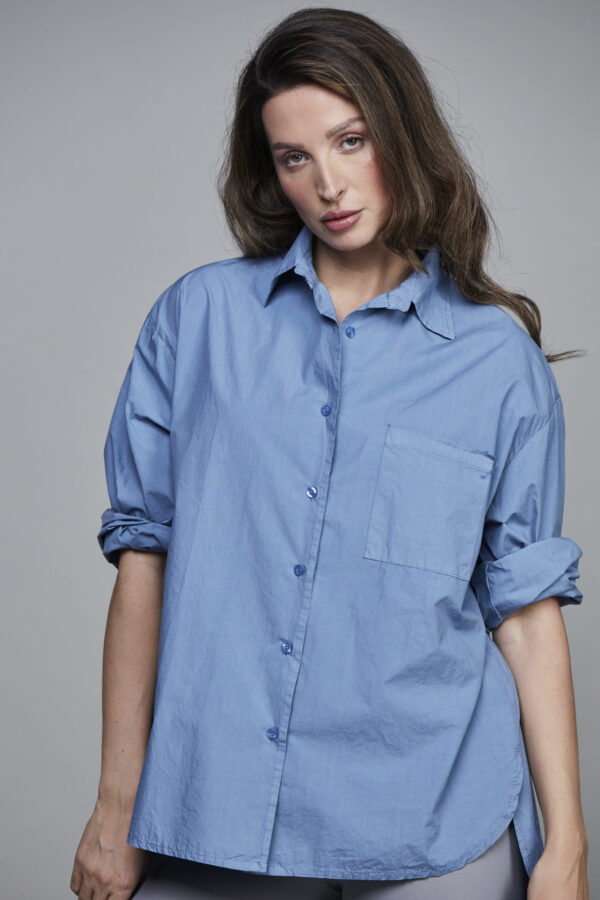 BOYFRIEND SHORT SHIRT DENIM BLUE