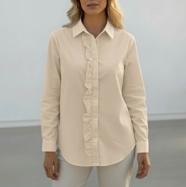 GIRLFRIEND SHORT SHIRT BEIGE